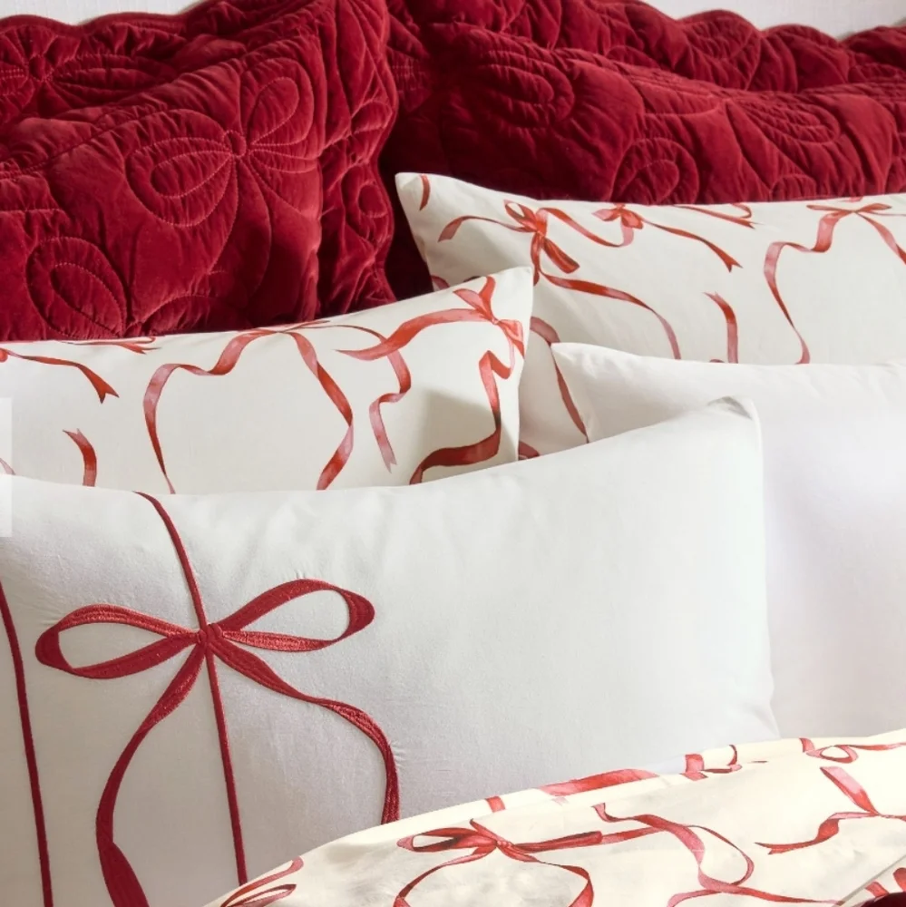 Pottery Barn Monique Lhuillier Aubree Bow King Pillowcases WR